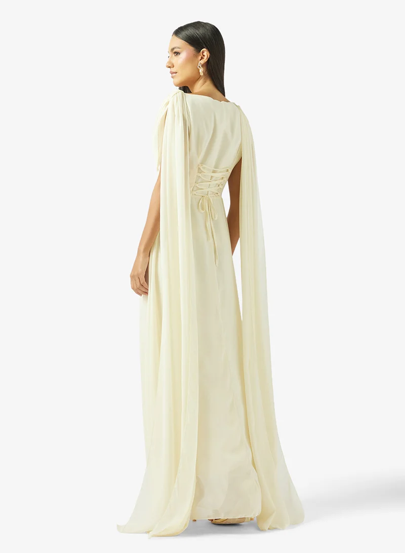 Ella Limited Edition Cowl Neck Dres With Trail